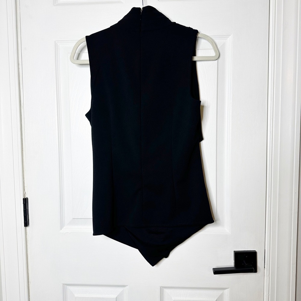 Lauren Ralph Lauren Wrap Blouse Womens S Black Excellent Asymmetric Quiet Luxury - Picture 6 of 6
